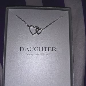 Double Heart Sterling Silver Necklace